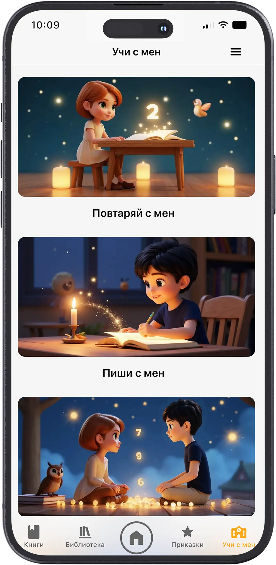 Helios Kids app stories screen